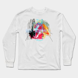 Cat abstract collage Long Sleeve T-Shirt